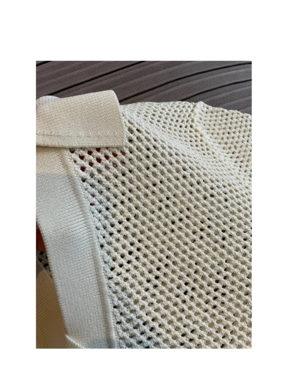 rag & bone Ivory Open Knit Polo Top - Picture 5 of 7